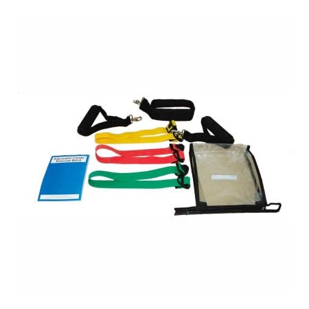 Fabrication Enterprises CanDo Adjustable Exercise Band, 3 Band Set -Yellow, Red, Green) 486779